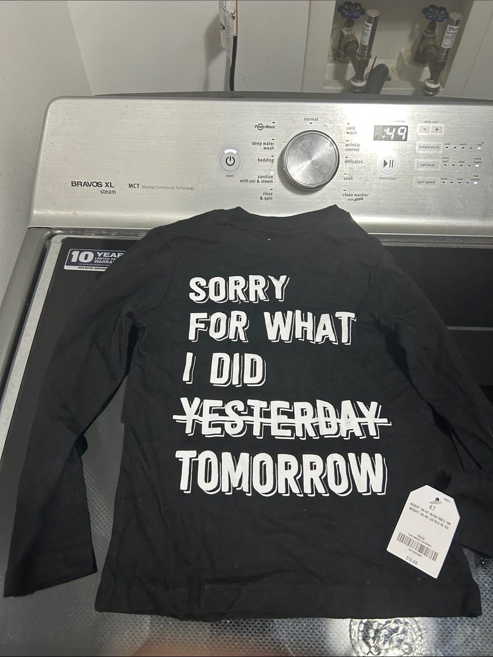 Boys 4t sorry logo slogan new nwt long sleeve causal tshirt tee top